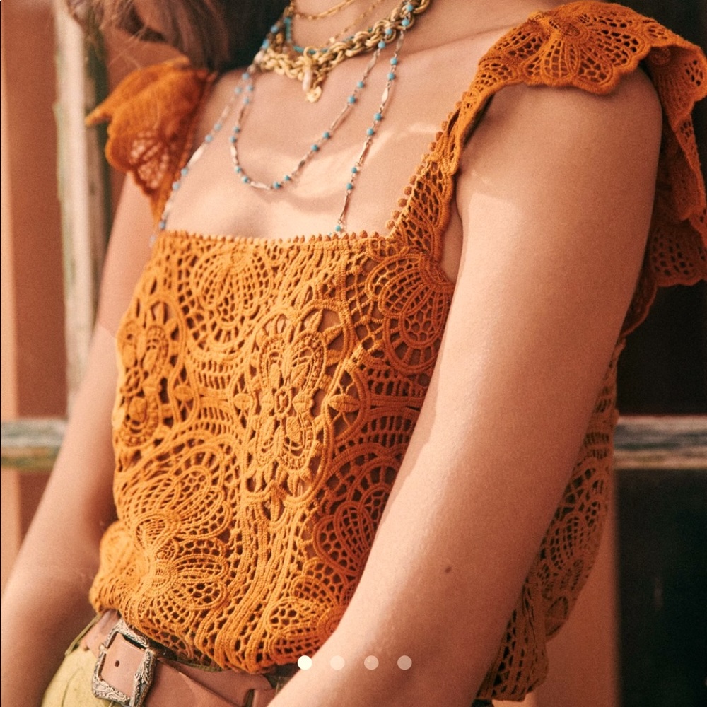 Sezane Edith Blouse in Ochre size 38/us 6